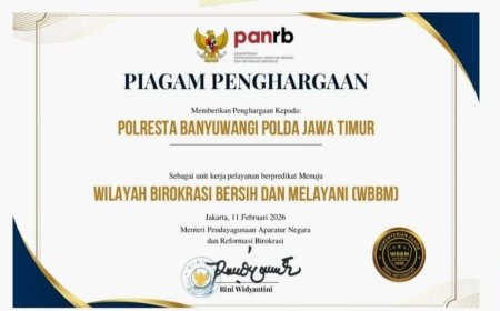 Polresta Banyuwangi Raih Pengakuan Atas Komitmen ZI Menuju WBBM
