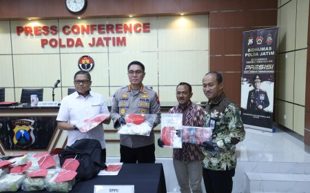 Polda Jawa Timur Sita 33,374 Kg Sabu dari Dua Perkara