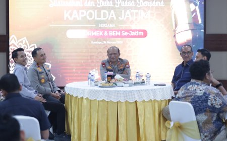 Kapolda Jatim Gelar Silaturahmi dan Buka Puasa Bersama OKP, ORMEK, dan BEM se-Jatim