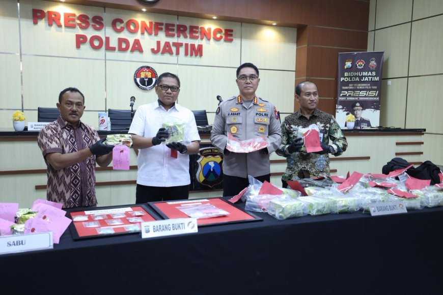 Dua Kasus Narkoba Diungkap Polda Jawa Timur, Satu Kurir Ditangkap