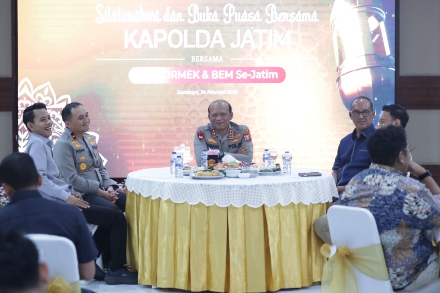 Kapolda Jatim Gelar Silaturahmi dan Buka Puasa Bersama OKP, ORMEK, dan BEM se-Jatim