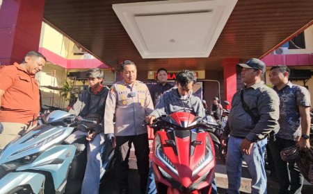 Polres Probolinggo Temukan dan Serahkan Motor yang Hilang, Korban Curanmor Tersenyum Riang   